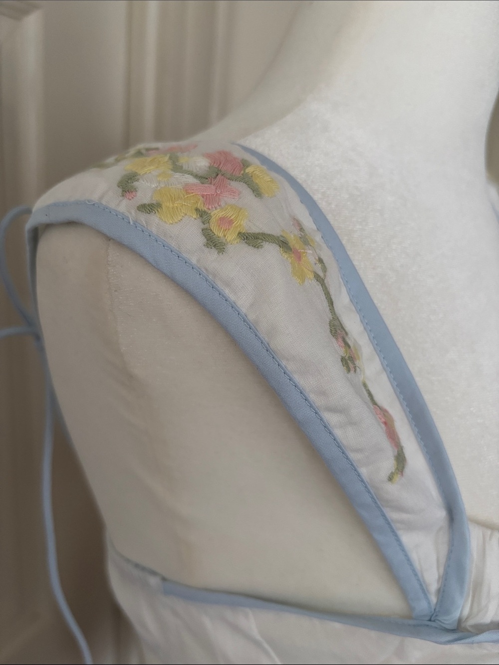 For Love & Lemons 🦋 baby bow bra NWT size small pastel blue floral - Picture 8 of 11
